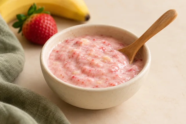 Iogurte com morango e banana
